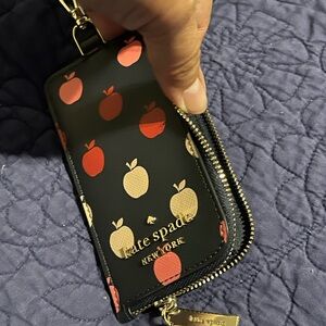 kate spade zip lanyard card case